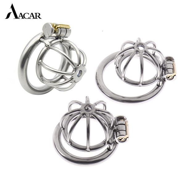 Équipement d'art d'ongle 3 tailles 40/45/50mm anneau de retenue à pointes avec serrure en acier inoxydable métal dispositif de Cage de chasteté masculine 230221