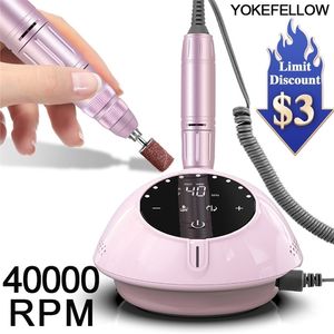 Nail Art Equipment 40000rpm boormachine met HD Display Manicure Upgrade Electric File Cutter Salon Tools 221107