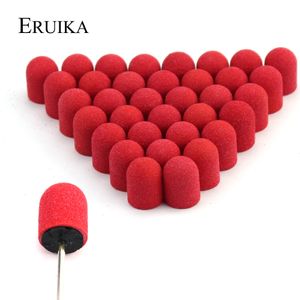 Nail Art Equipment 50st 10*15mm Red Nail Drill Accessoires Pedicure Schuurkap Voet Cuticle Frezen voor Manicure Pedicure Art Tools 230616