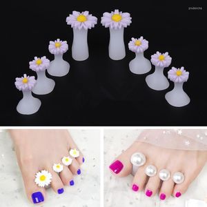 Équipement d'art d'ongle 8pcs silicone souple séparateur d'orteil pied diviseur de doigt forme manucure pédicure outil de soin diamant porte-fleur accessoire pr