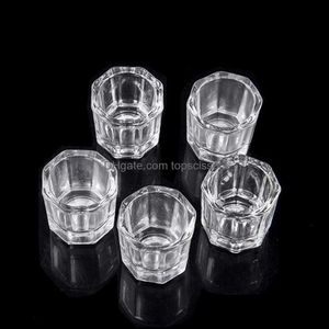 Nail Art Equipment Acryl Liquid Powder Dish Glass Crystal Cup Glaswerk voor drop levering 2021 Topscissors DHXWZ