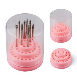 Nail Art Equipment Artlalic 1pc 48 Holes Professional Drill Bite Holder Exhibition Stand Displayer Manicure Tool Acryl Cover Box