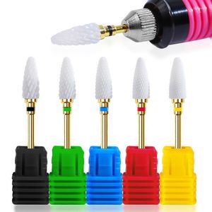 Nail Art Equipment Ceramic Drill Bits Set Milling Cutter Rotary Burr Electric Machine for Manicure Accessories Files Tools 2022 Prud22