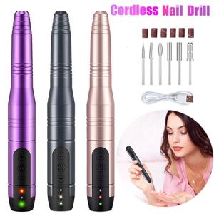 Nail Art Equipment Ponceuse à ongles électrique Perceuse à ongles sans fil Polisseuse à ongles rechargeable pour manucure pédicure Enlever les outils de peau morte 230325