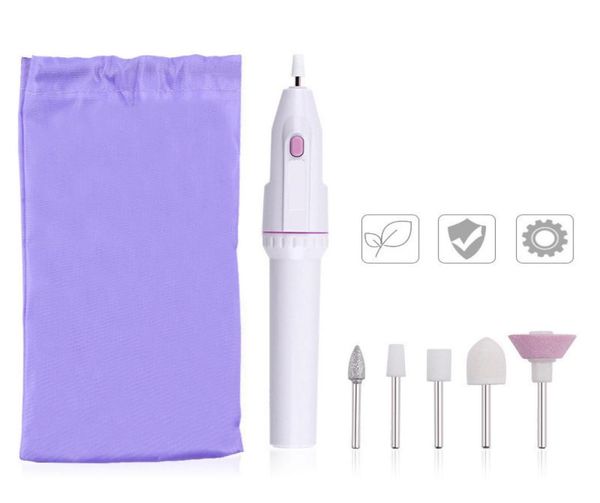 Équipement d'art d'ongle ponceuse électrique Kit de manucure pédicure ensemble de perceuse Pro Mini polisseuse avec 5 pièces tête de meulage 4335879