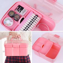 Nail Art Equipment Home Handheld Desktop Cosmetic Storage Box Tool Make-up Organisator Grote capaciteit Poolse container Prud22