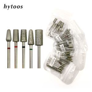 Équipement d'art des ongles HYTOOS 10pcs / pack Grande taille Diamant Cuticule Clean Burr Russe Nail Drill Bits Pédicure Manucure Drills Accessoires Nails Tools 230421