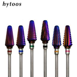 Nail Art Equipment Hytoos Purple Carbide Drill Bits 332 "Tornado bitfrezen Cutters voor manicure pedicure S Accessoires Tools 230505