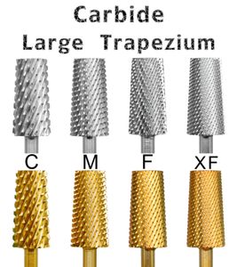 Nail Art Equipment NAILTOOLS 66 Large Trapezium Tapered Barrel Goud Zilver Wolframstaal Carbide frees nagelboor manicure pedicure 230606