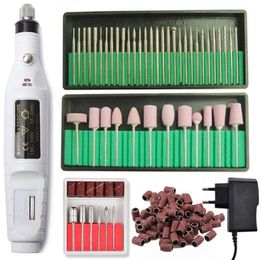 Nail Art Equipment Professional Electric Nail Boor Machine Pedicure Manicure Boorset Frees Cutters Set nagelbestand 20000rpm Pol3451030