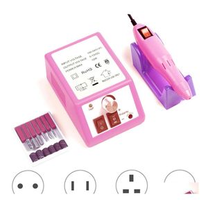 Nail Art Equipment Professional Perceuse électrique Manucure Pédicure Fichier Ponceuse Polisseuse Forets Hine Bandes de ponçage Meulage Dril Dhzqe