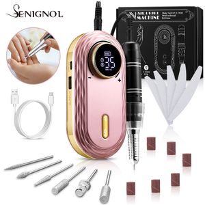 SENIGNOL 35000 tr/min perceuse à ongles électrique professionnel écran LCD portable tout pour outil de manucure rechargeable Nail Art Set 230428