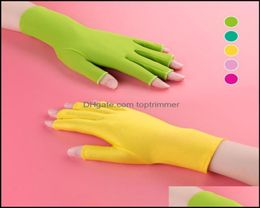 Nagel kunst uitrusting gereedschap salon gezondheid schoonheid 7 kleur UV Protection Glove Gel Anti Led Lamp Dryer Licht stralingsgereedschap Druppel Delivering4128956