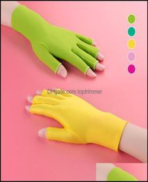 Nagel kunst uitrusting gereedschap salon gezondheid schoonheid 7 kleur UV Protection Glove Gel Anti Led Lamp Dryer Licht stralingsgereedschap Druppel Levering7636988