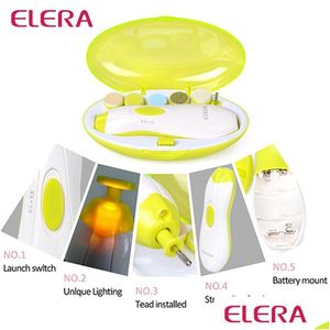 Vente en gros d'équipement d'art d'ongle - Elera 6 en 1 bébé Adt fichier électrique né tondeuse infantile Clipper silencieux meulage sûr avec lumière LED Dro Dh4Vv