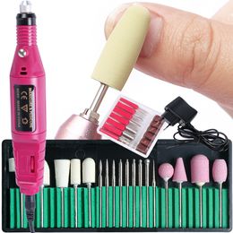 Nail Art Equipment Wool Quartz Diamond nagelsboor Set Manicure Machine Pedicure Elektrische nagel Sander Cutters Manicure Nagellak LEHBS011P1 230425