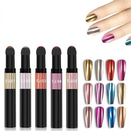 Nail Art Glitter Mirror Powder Luchtkussen Magic Pen Effect Chroom Pigment voor Decoraties UV Gel Pools Dust Nagel Decor