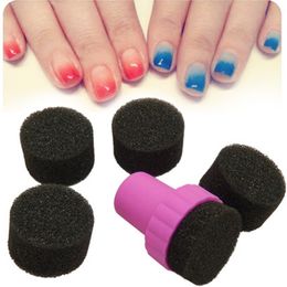Tampon éponge dégradé pour Nail Art, outil de tampon pour Nail Art avec 5 tampons en coton