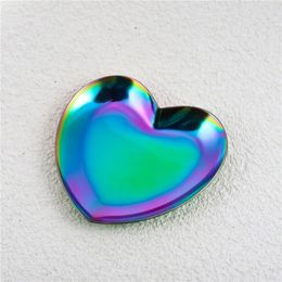 Nail Art corazón sonrisa anillo de dedo paleta ajustable base de acero inoxidable mezcla de colores maquillaje UV Gel polaco herramientas de manicura