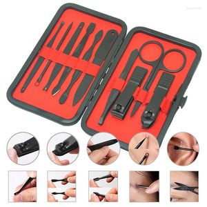 Nail Art Kits 10 in 1 Clipper Kit met Case Care Set Pedicure Cutters Scissor Tweezer Mes Professional Manicure Tools He0009