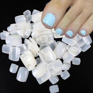 Kits d'art d'ongle 100pcs couverture complète faux orteil acrylique court faux ongles conseils transparent blanc couleur naturelle accessoires artificiels