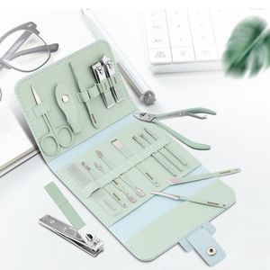 Kits d'art d'ongle 16 en 1 coupe ciseaux en acier inoxydable Kit de toilettage ensemble de manucure outils tondeuses tondeuses