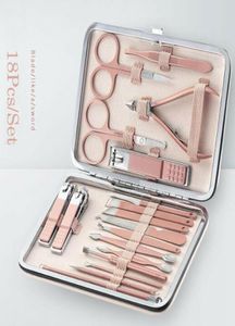 Kits d'art nail 18pcs Kit de manucure en acier inoxydable Pédicure de toilettage Clippers Tools Care for Men Womens Drop3685215