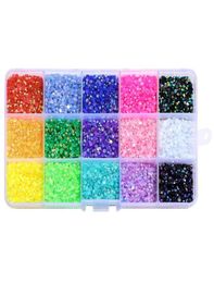 Nail Art Kits 1box Multicolor 3mm AB Jelly Rhinestones Resin Flat Back Loose Strass Charms Accessoires Diy 3D Decorations5724353