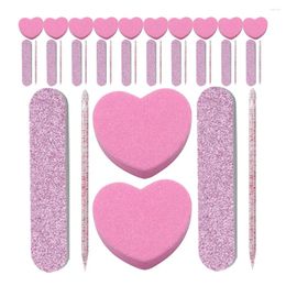 Kits d'art d'art nail 20 outils outils de tampon de tampon de blocs de blocs Fingernail tamponner les bandes de polissage des bâtons