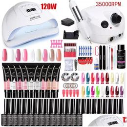 Nail Art Kits 2023 Manicure Set Voor Extensies Gel Polish Quick Building Polygels Met Uv Led Lamp Te Drop Levering Gezondheid Schoonheid Dhcdb