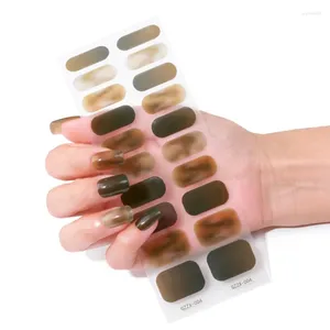 Kits d'art d'ongle 20pcs bandes de vernis multi-couleur auto-adhésif gel autocollant décalcomanies enveloppes complètes pour