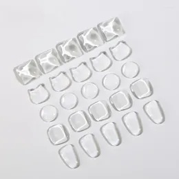 Kits d'art d'ongle 20pcs plaques acryliques transparentes gouttelettes d'eau ovales perles de verre fond plat outil d'affichage solide pratique patchs spécifiques