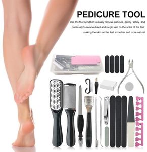 Kits d'art d'ongle 23pcs Kit de soins des pieds professionnels Outils de pédicure Ensemble de râpe en acier inoxydable Dissolvant de peau morte Nettoyer Toenail9963418