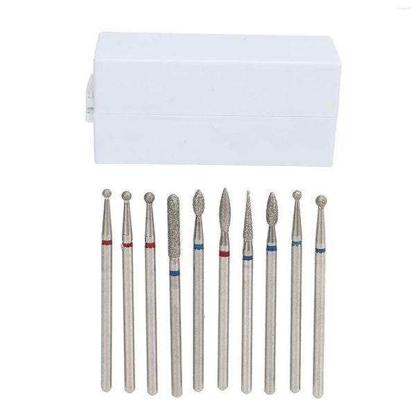 Kits d'art d'ongle 30 trous support de forets avec organisateur anti-poussière outils de manucure en acier inoxydable ensemble de têtes de meulage multi-formes