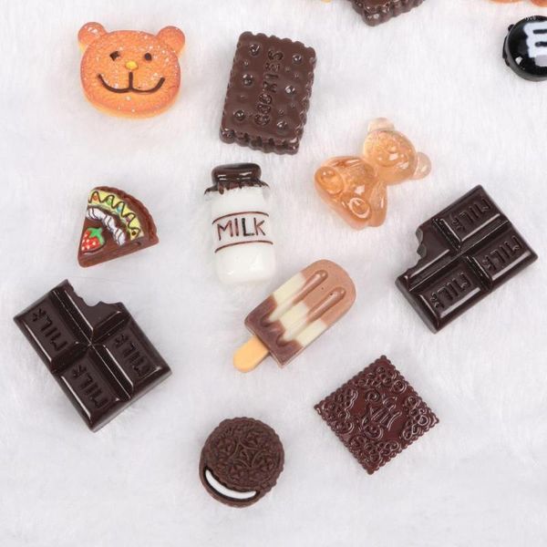 Kits d'art d'ongle 30pcs élégant dessert au chocolat bricolage modèle alimentaire décor 3D artisanat ornement accrocheur longue durée de vie