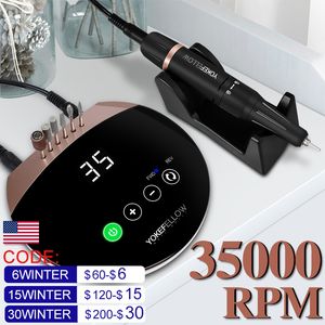 Kits de decoración de uñas, máquina perforadora de 35000RPM para Lima de manicura con pantalla táctil, herramientas de corte de fresado eléctrico acrílico 230613