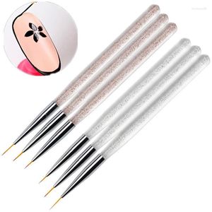 Kits d'art d'ongle 3pcs Acrylique Français Stripe Liner Brush Set 3D Manucure Ultra-mince Ligne Dessin Stylo UV Gel Brosses Outils de Peinture