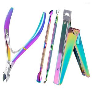 Nail Art Kits 4 PCS Cuticle Trimmer Manicure Set voor acryl Nipper False Clipper roestvrijstalen duwschil Peeler ingegroeide teennagels