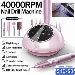 Kits d'art d'ongle 40000 tr/min perceuse manucure Machine avec affichage HD fraise électrique polisseuse haute vitesse ponceuse ensemble 230613