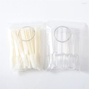 Nail Art Kits 50 Stuks Clear Waaiervormige False Swatch Sticks Polish Praktijk Display Tips Sample Met Metalen Splitring