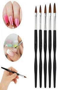 Nail Art Kits 5 stcs Acryl UV -gel snijborstel Glitter Pen Set Gereedschappen Borstels voor MANICURE -APPARATUUR Levering Professionals9349630
