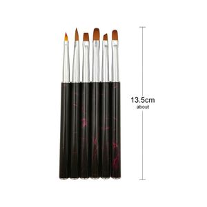 Nail Art Kits 6 Type metalen staafborstel Acryl UV -gel gradiënttekening Pen Bgirl Manicure Gereedschap Kwaliteit B037