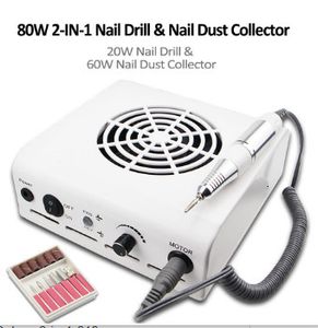 Nail Art Kits 80W 2 IN 1 35000 RPM Boor Enhancement Machine en Cleaner Tools Vacuüm met ventilator 230613