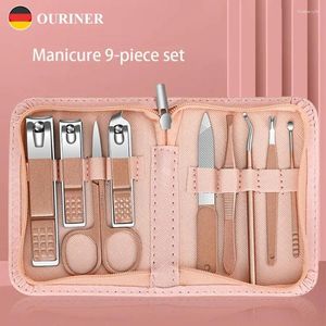 Kits d'art nail 9pcs Gift Knife Set Clippers Household's and Women's Plein of Foot Cissers Tools