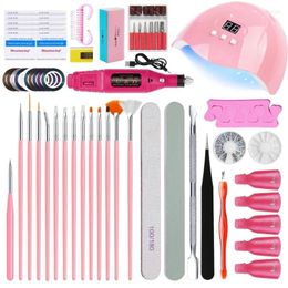 Nail Art Kits Acryl Elektrische Boormachine UV LED Lamp Gel Droger Levert Borstels Bestand Dropship