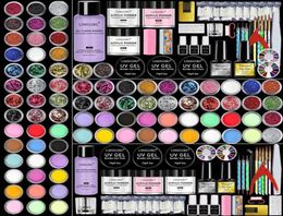 Nail Art Kits Acryl Kit Nagels Poeder Manicure Set Profesional met vloeibare monomeerborsteltips voor extensie9087575