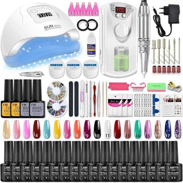 Kits d'art à ongles kit à ongles acrylique Ensemble de gel à ongles vernis avec lampe à ongles Extension de paillettes Gel Gel Gel Kit de vernis à ongles outils de manucure T240510