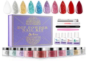 Kits d'art d'art nailss au kit de poudre dip