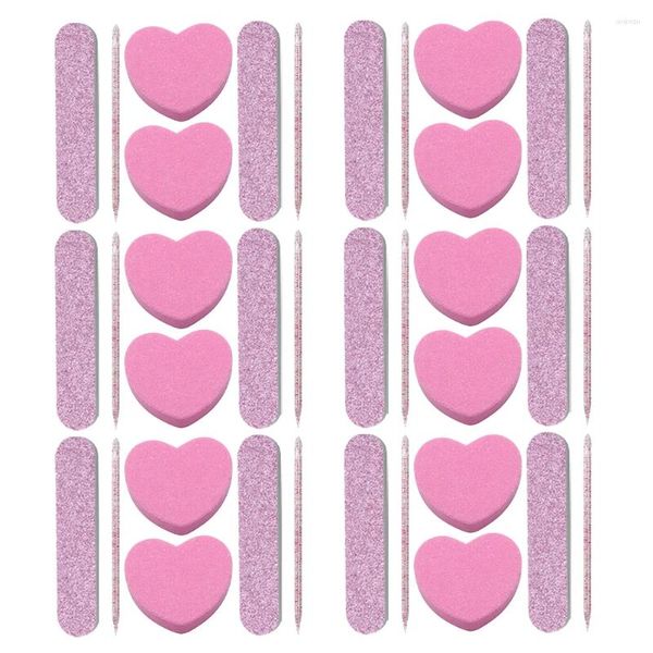 Kits de arte de uñas buffers tiras de bloques en forma de corazón herramientas herramientas kit de pulido de pulido diy