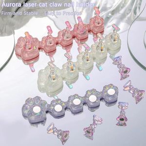 Nail Art Kits Cat Claw Stand for Press on Nails Aurora Resin met planken display Magnetic Holder Manicure Organizer Tools